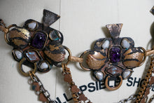 Load image into Gallery viewer, 1980s Belt Handmade Embellished Chain Dangle Tiered