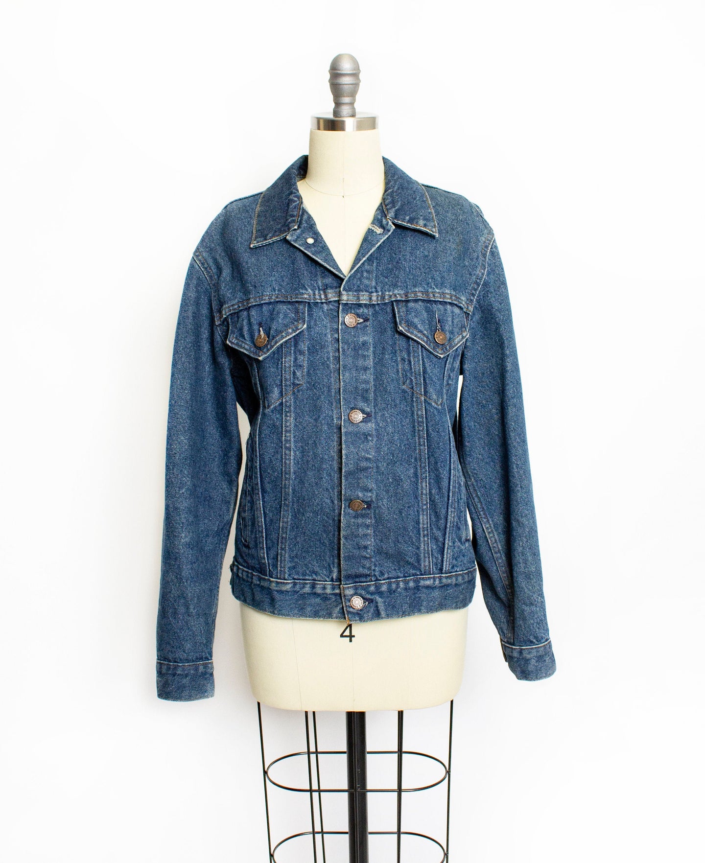 Vintage 1970s Denim Jacket Jean Jacket Roebucks Blue Cotton 70s Small S