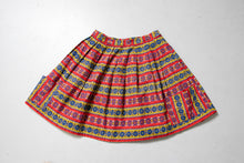 Load image into Gallery viewer, 1940s Full Skirt Mini Cotton Pockets Printed Small