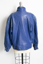 Load image into Gallery viewer, 1980s Leather Jacket Cobalt Blue L
