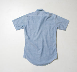 1970s Men's Shirt Short Sleeve Chambray S