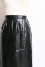 Load image into Gallery viewer, Vintage 1980s Skirt Black Leather High Waist 90s Medium