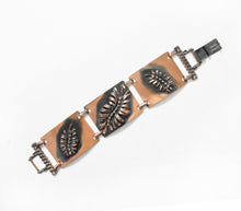 Load image into Gallery viewer, 1950s Copper Bracelet Leaf Links MCM Jewelry