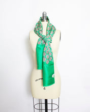 Load image into Gallery viewer, 1970s Silk Scarf Burmel DEADSTOCK Long Green Paisley Printed