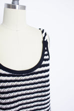 Load image into Gallery viewer, Vintage ST.JOHN Top 1990s Black White Knit Sleeveless Tank 90s Small