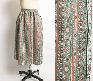 Vintage 1970s Full Skirt Printed Deadstock Volup XXL 70s