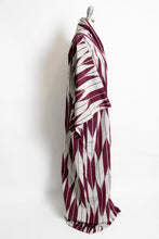 Load image into Gallery viewer, 1950s Kimono Japanese Robe Crepe Long Purple Grey 60s