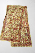 Load image into Gallery viewer, India Cotton Scarf Long Rectangular Printed Chartreuse Wrap 1970s
