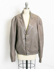Load image into Gallery viewer, 1980s Leather Jacket Taupe 80s Large