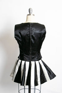 1950s Dress Dance Costume Piano Key Satin Full Skirt S
