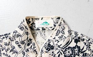 1990s Cotton Jacket Chinese Asian Floral Lounge Top 50s M