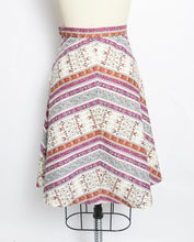 Load image into Gallery viewer, 1970s Skirt Printed Cotton A-Line XS