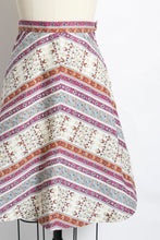 Load image into Gallery viewer, 1970s Skirt Printed Cotton A-Line XS