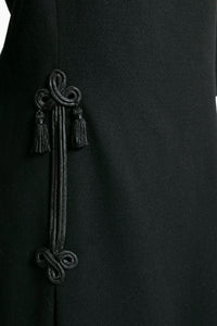 HARVEY BERIN 1960s Dress Black Wool Large