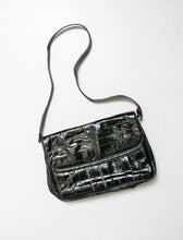 Load image into Gallery viewer, 1980s EEL Skin Purse Black Shoulder Bag 80s