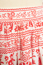 Load image into Gallery viewer, 1950s Full Skirt Cotton Folk Printed 50s XS Petite