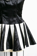 Load image into Gallery viewer, 1950s Dress Dance Costume Piano Key Satin Full Skirt S