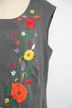 Load image into Gallery viewer, 1960s Maxi Dress Embroidered Floral Mexican Cotton Large