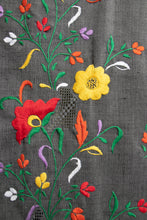 Load image into Gallery viewer, 1960s Maxi Dress Embroidered Floral Mexican Cotton Large