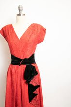 Load image into Gallery viewer, 1950s Dress Red Lace Full Skirt Designer Party Small