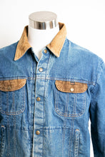 Load image into Gallery viewer, 1980s Denim Jacket Quilted Red Jean Coat Corduroy Large