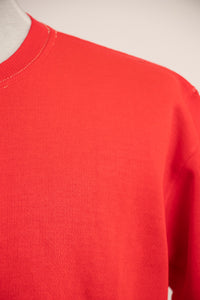 1970s Sweatshirt Distressed Short Sleeve Red M / L