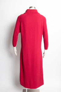 1960s Sweater Dress Wool Knit Long Sleeve Meringue M / L