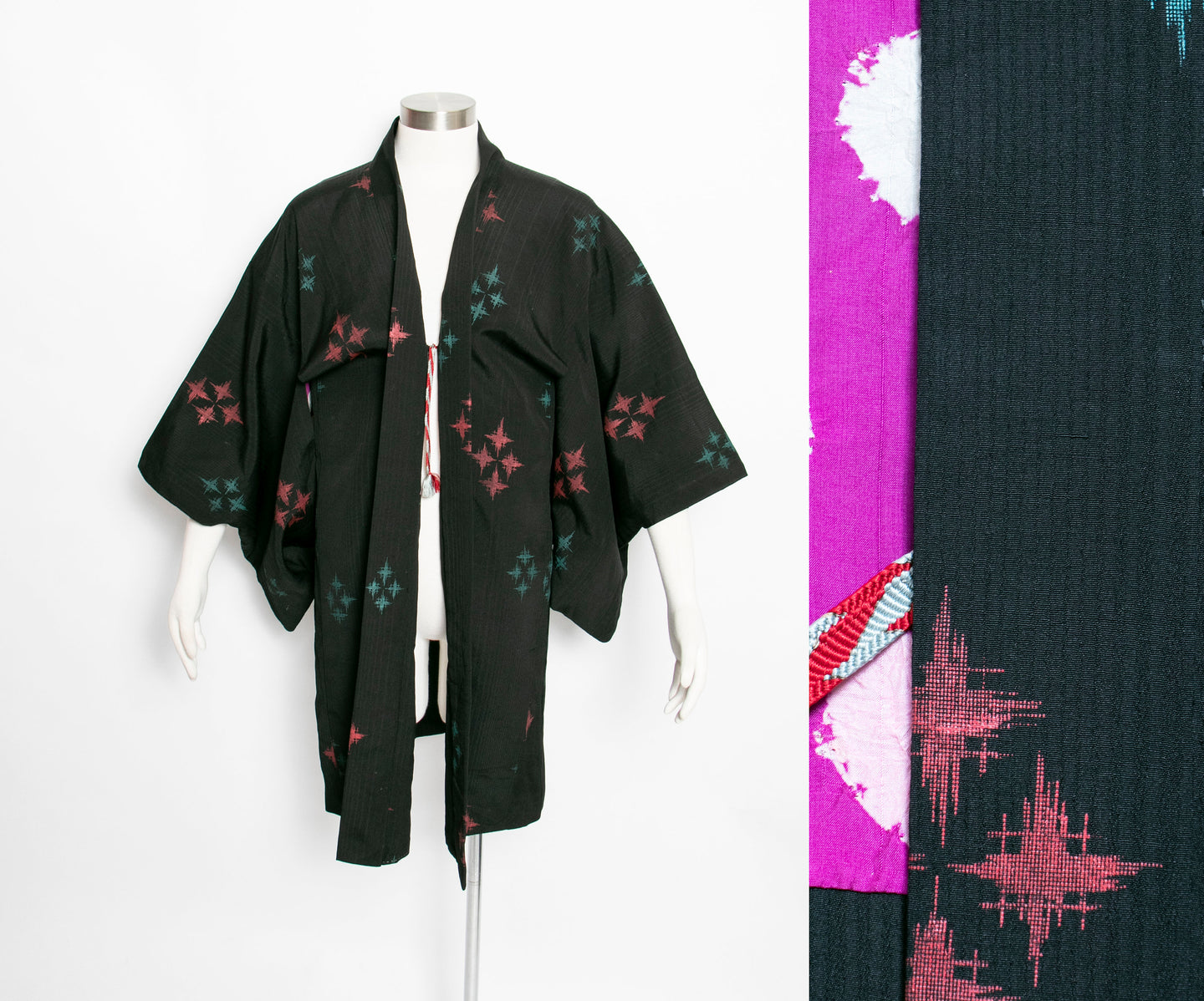 1960s Haori Rayon Printed Kimono Japanese Robe