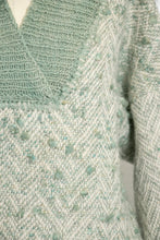 Load image into Gallery viewer, 1970s Wool Sweater Sage Green Oversized Knit L