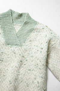 1970s Wool Sweater Sage Green Oversized Knit L