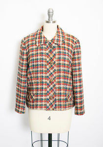 1960s Jacket Tweed Wool Cropped Mod Small