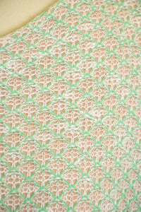 1960s Dress Illusion Knit Green Shift Woven Sage Medium