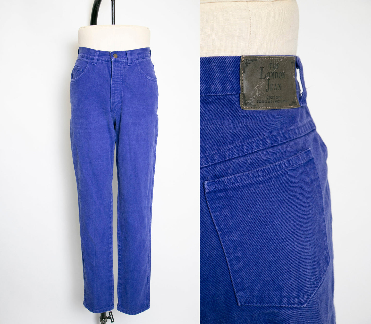 1990s Jeans Cotton Denim Blue High Waist 28