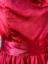 Load image into Gallery viewer, 1980s GUNNE SAX Dress Satin Red XS
