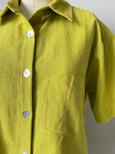 Load image into Gallery viewer, Moden Linen Cotton Shirt Chartreuse S