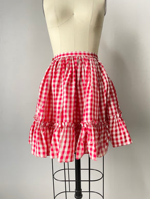 1950s Full Circle Skirt Gingham Taffeta S