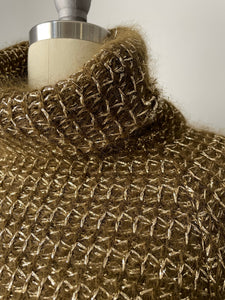 1970s Anne Klein Sweater Mohair Turtleneck M