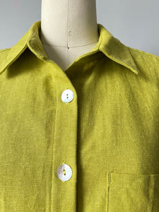Moden Linen Cotton Shirt Chartreuse S