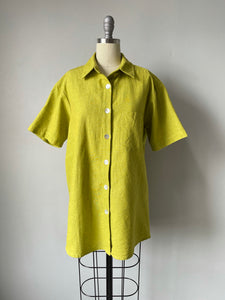 Moden Linen Cotton Shirt Chartreuse S