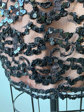Load image into Gallery viewer, 1980s Dress Tadashi Strapless Sweetheart Sequin Lace M