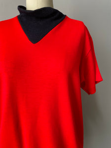 1960s Sweatshirt Short Sleeve Cowl S / M