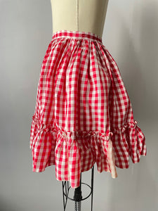 1950s Full Circle Skirt Gingham Taffeta S